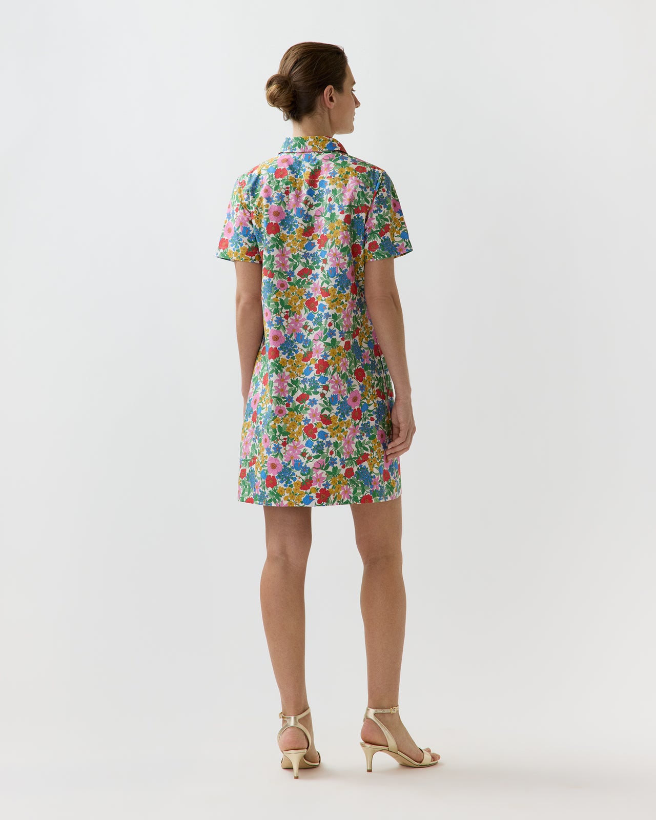Short-Sleeved Popover Dress in Multi Clarabell Liberty Fabric