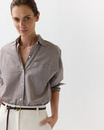 Load image into Gallery viewer, Weekender Shirt in Chocolate Graph Check Cotolino
