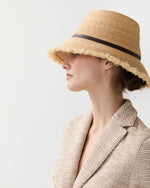 Load image into Gallery viewer, Zoe Lampshade Hat in Natural/Chocolate
