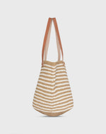Load image into Gallery viewer, Kiondo Shopper Basket in Thin Brown Stripes

