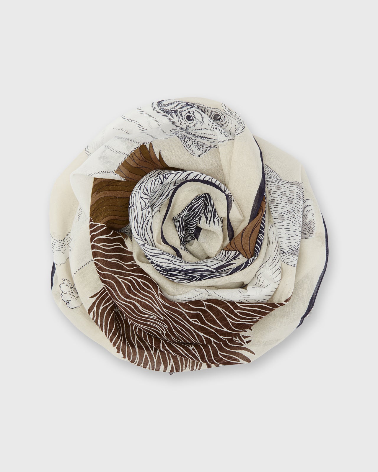 Toutou Scarf in White Cotton