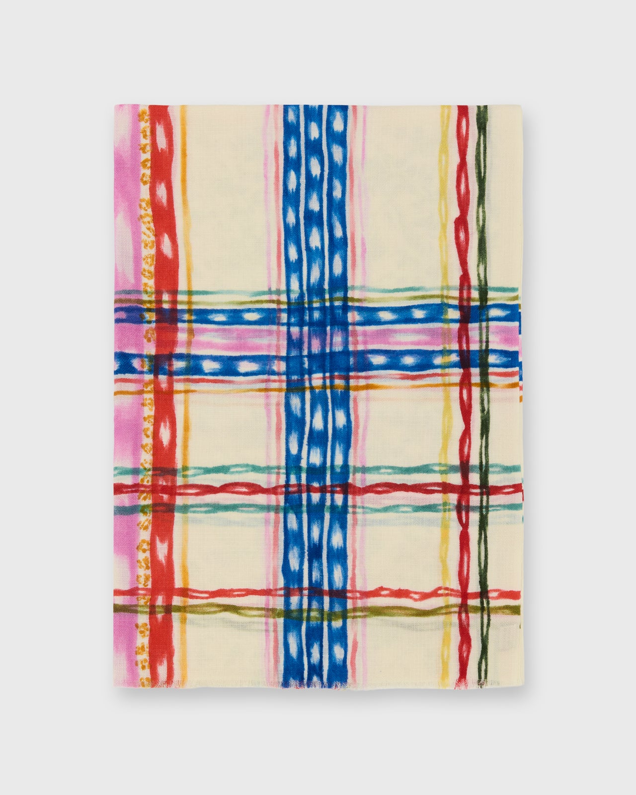 Tutti Frutti Tartan Scarf in Ivory Combo