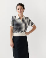 Load image into Gallery viewer, Ruby Polo in Ecru/Dark Navy
