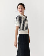Load image into Gallery viewer, Ruby Polo in Ecru/Dark Navy
