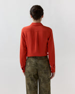 Load image into Gallery viewer, Classic Blouse in Vermillion Silk Crepe De Chine
