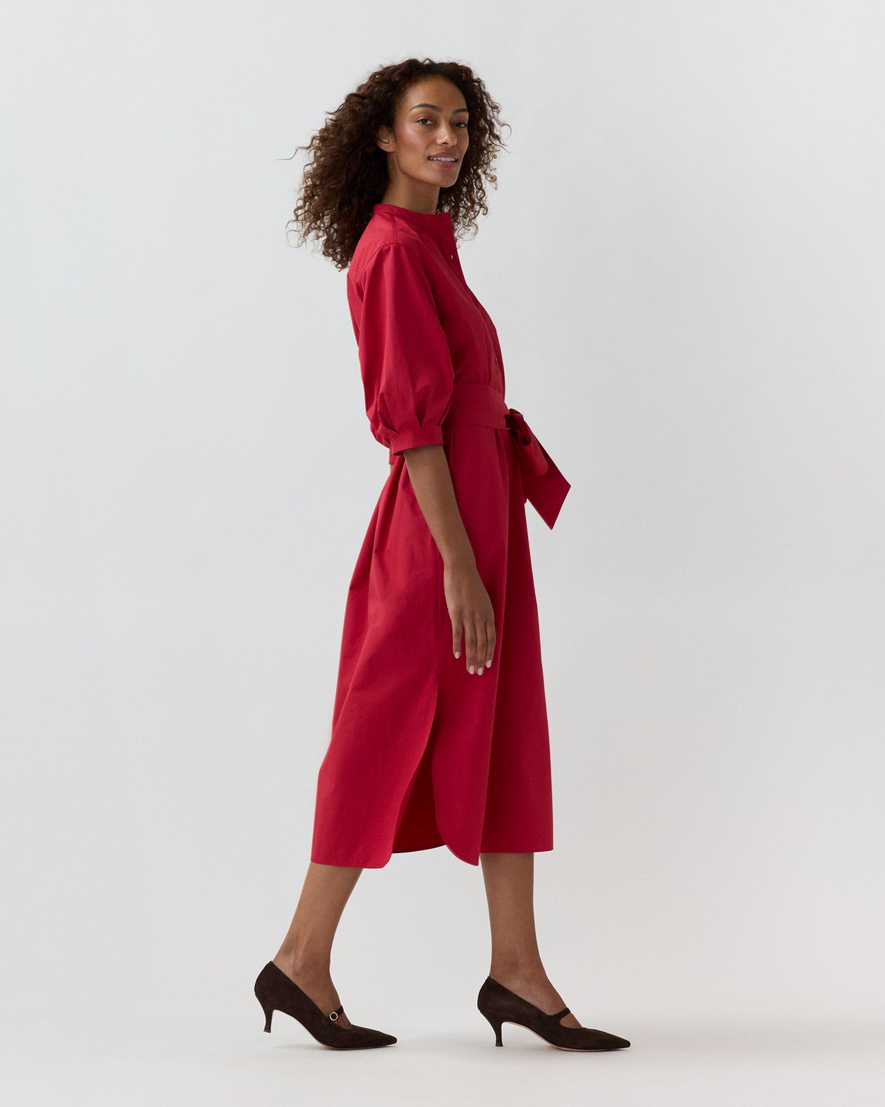 Tessa Dress in Red Poplin