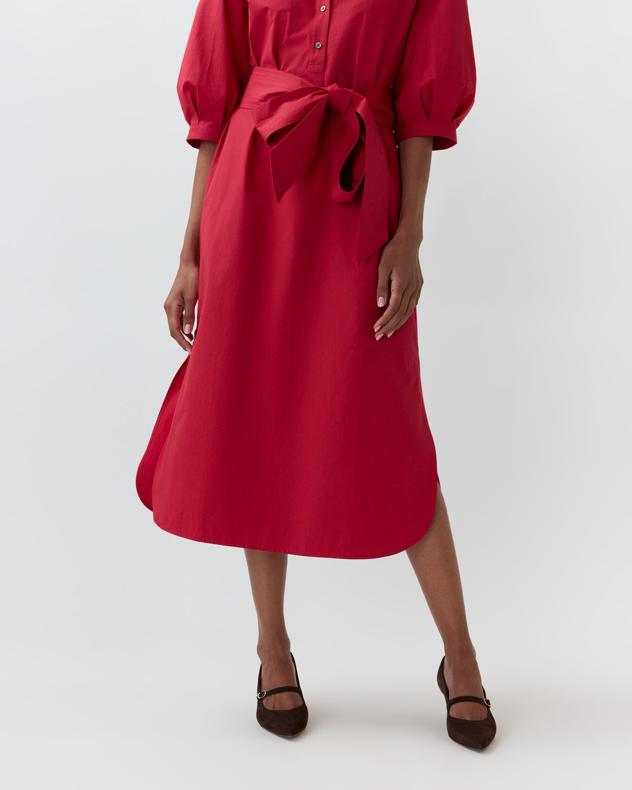 Tessa Dress in Red Poplin