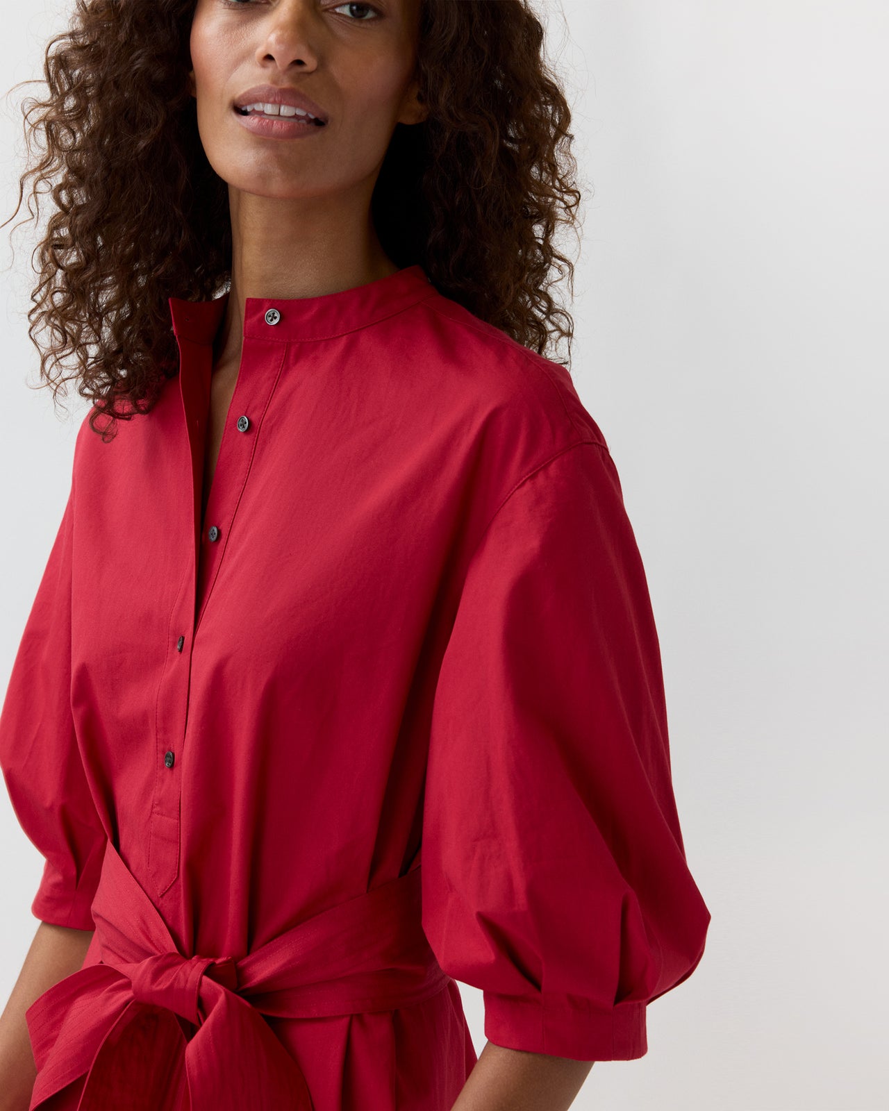 Tessa Dress in Red Poplin