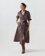 Load image into Gallery viewer, Avery Shirtwaist Dress in Navy/Red Petal &amp; Daisy Liberty Fabric
