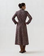 Load image into Gallery viewer, Avery Shirtwaist Dress in Navy/Red Petal &amp; Daisy Liberty Fabric
