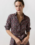 Load image into Gallery viewer, Avery Shirtwaist Dress in Navy/Red Petal &amp; Daisy Liberty Fabric
