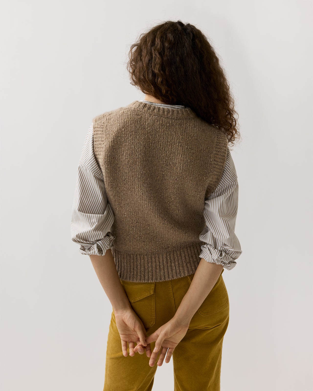 Beth Sweater in Camel Donegal Cashmere