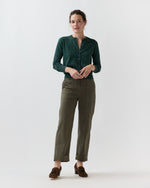 Load image into Gallery viewer, Rosie Cardigan in Green/Blue Leopard Cotton/Silk
