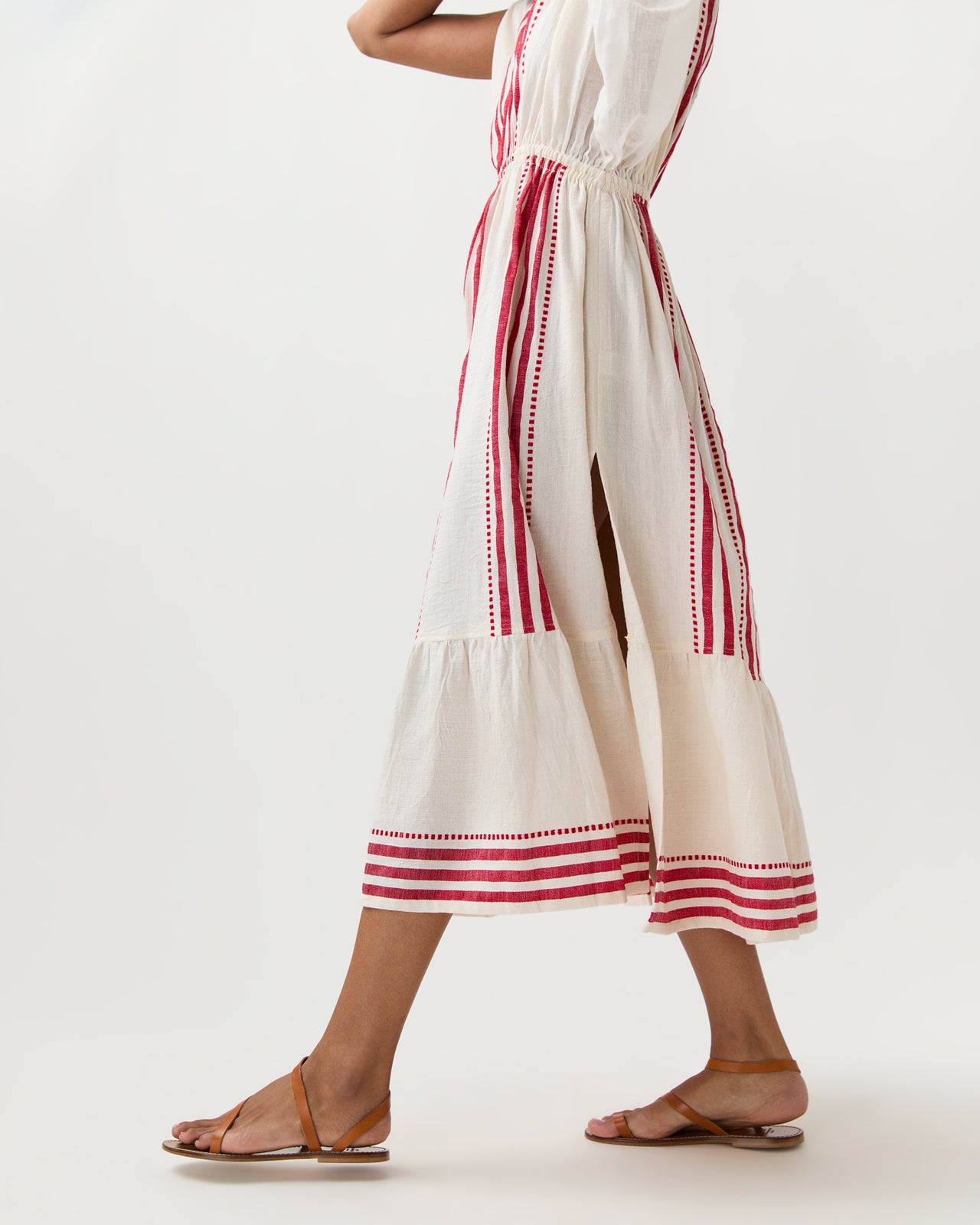 Leila Plunge Dress in Eshe Red