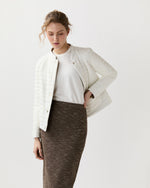 Load image into Gallery viewer, Matte/Shiny Reversible Short Jacket in White
