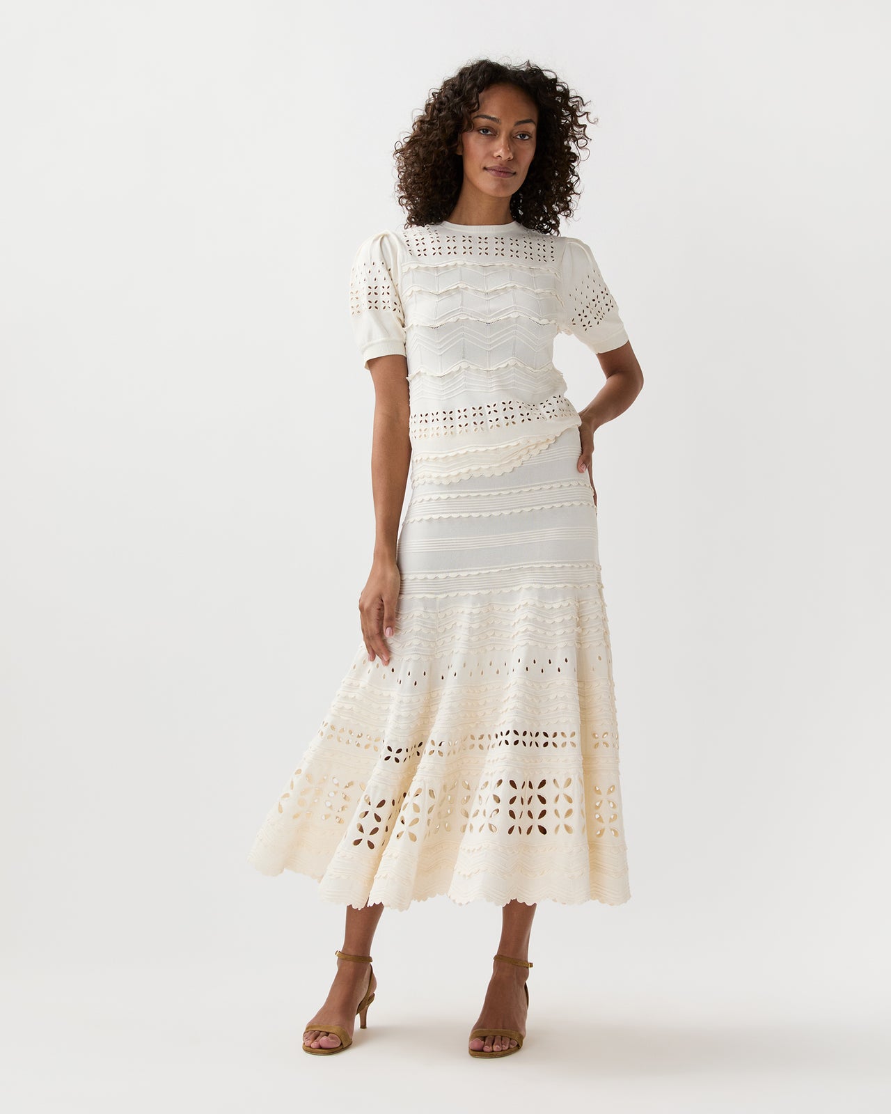 Annisa Eyelet Skirt in Cowrie