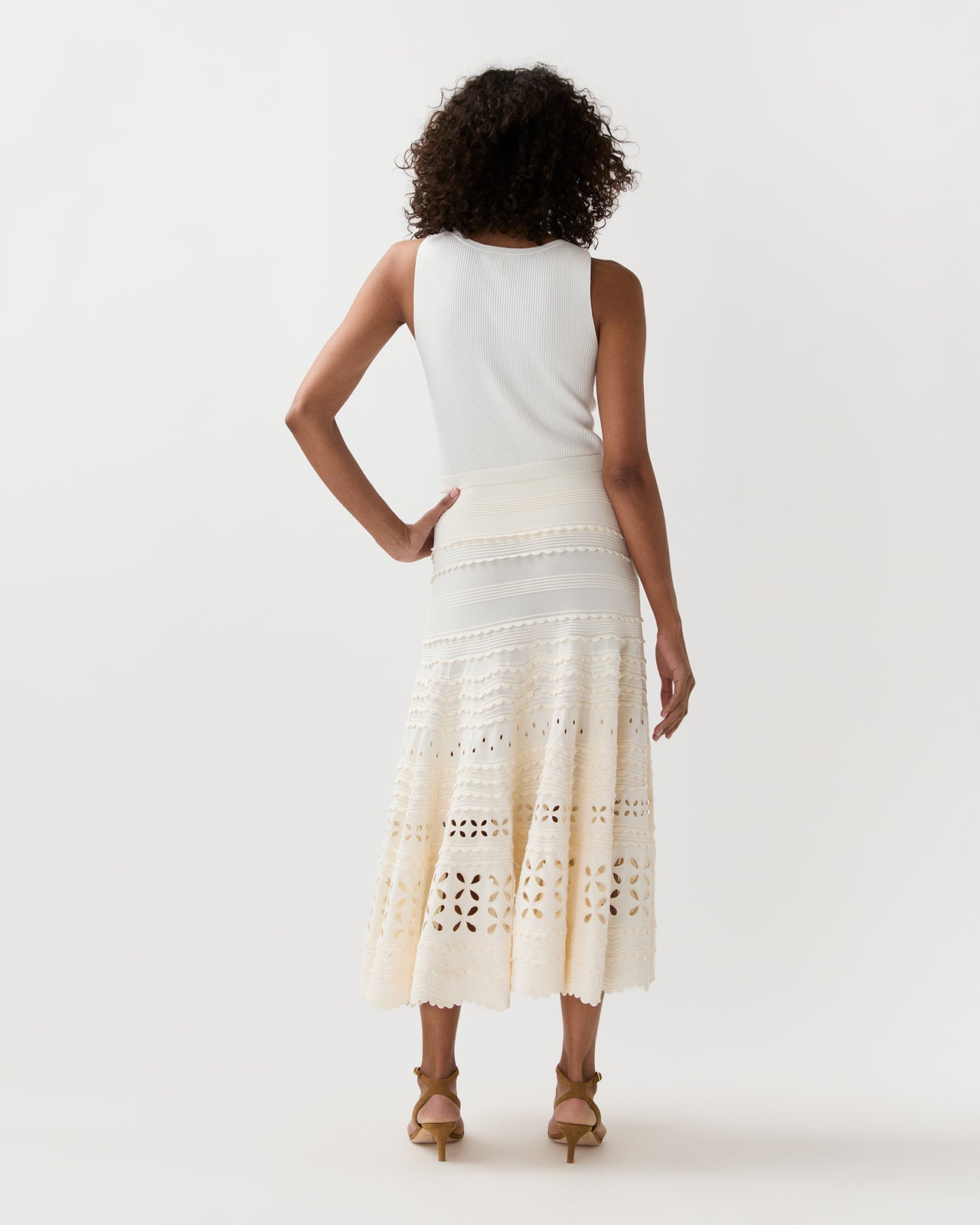 Annisa Eyelet Skirt in Cowrie