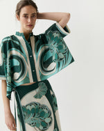 Load image into Gallery viewer, Mini Foulard Shirt in Blooming Tulip Placée
