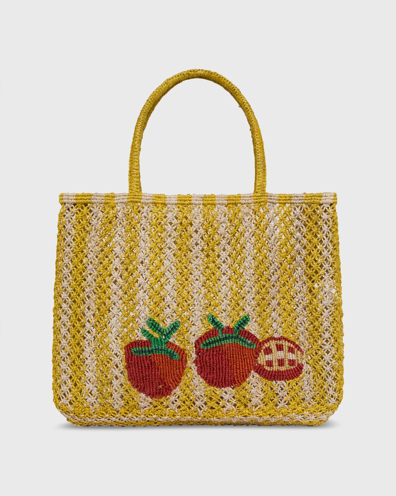 Small Tomatoes Tote in Natural/Yellow/Scarlet