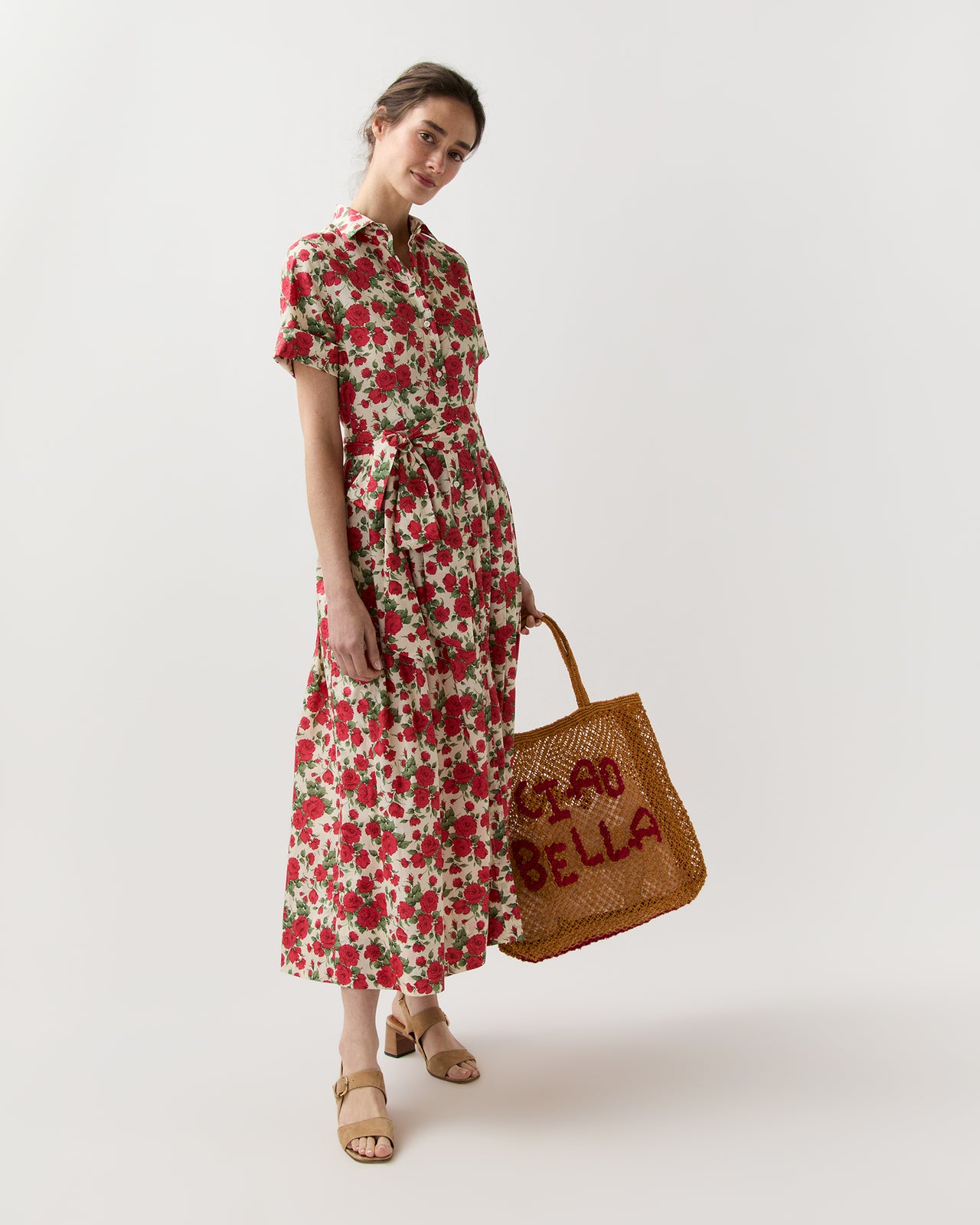 Large Ciao Bella Tote in Honey/Raspberry