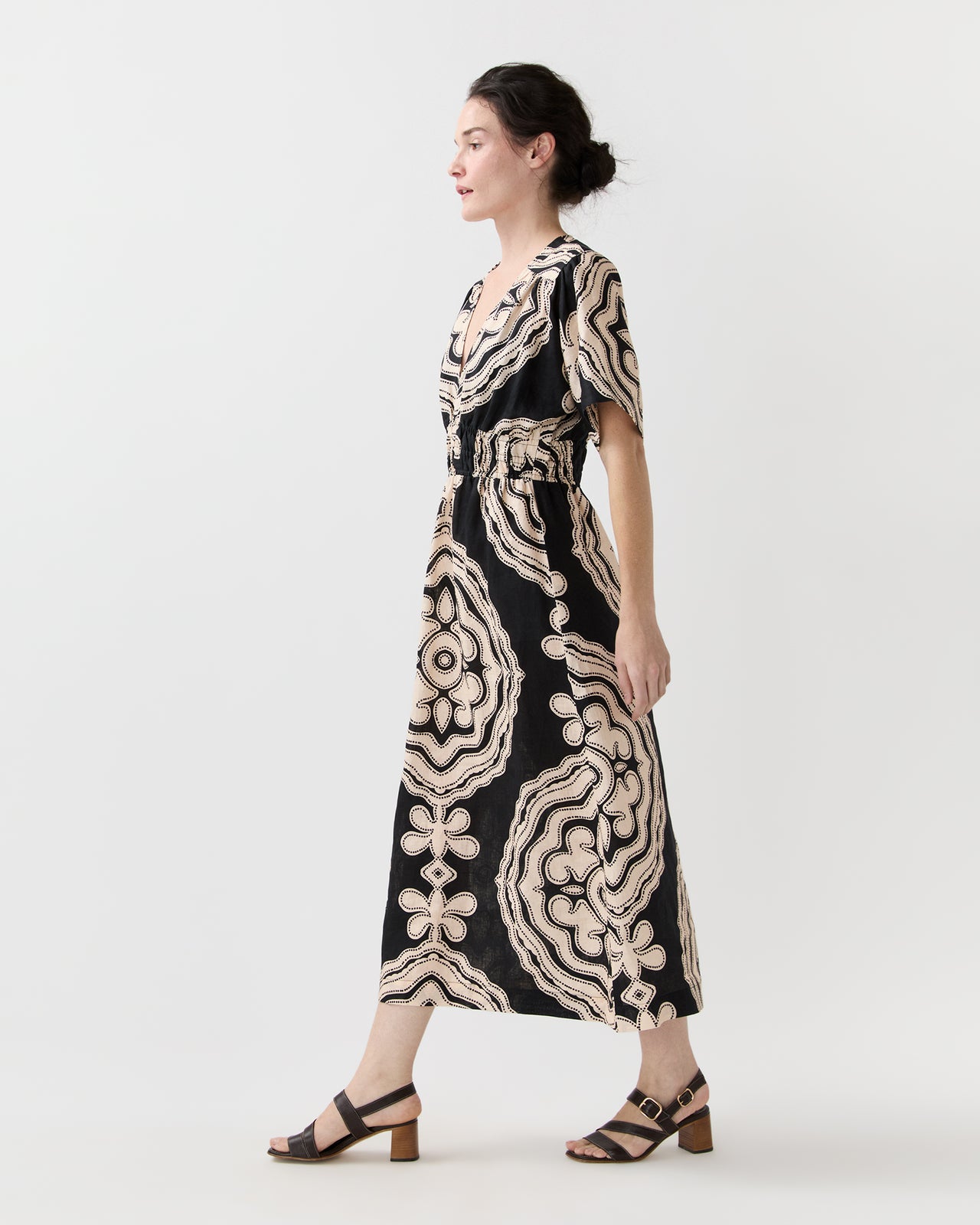 Hermona Plunge Dress in Niku Black