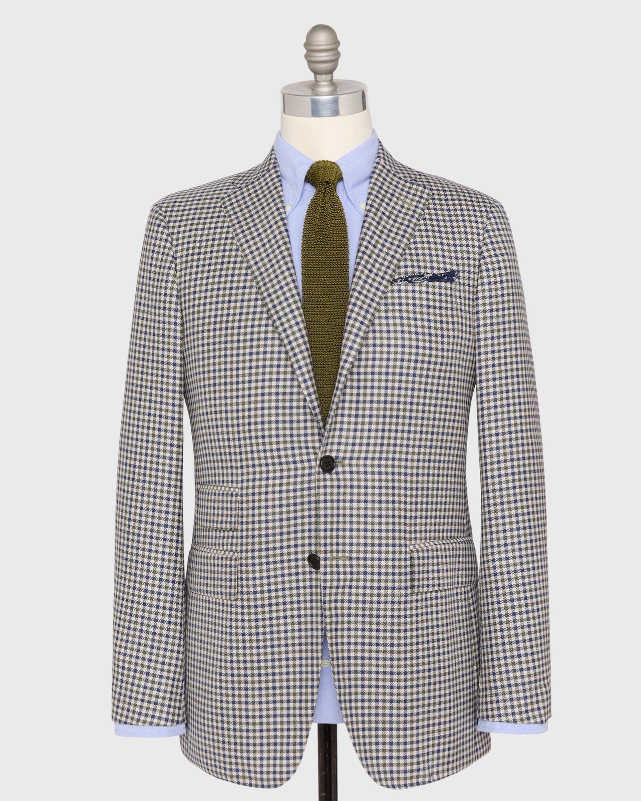 Virgil No. 3 Jacket in Spruce/Navy/Oat Check Twill