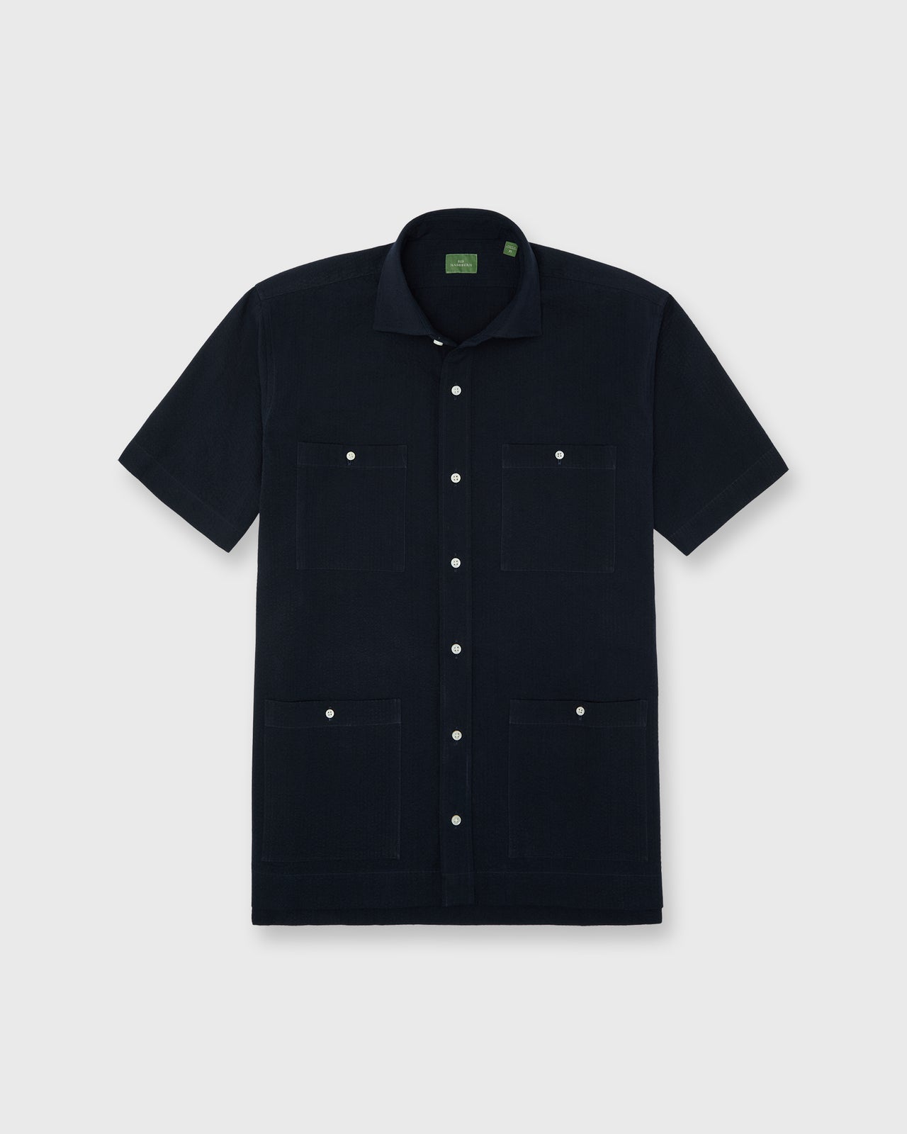 Marquez Shirt in Navy Seersucker