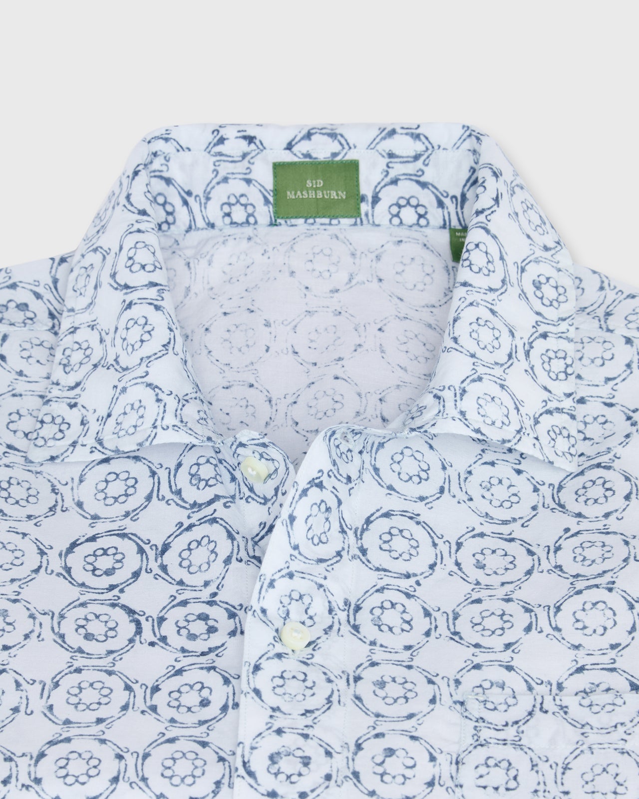 Ripley Shirt in Bone/Blue/Red Block Print