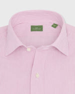Load image into Gallery viewer, Spread Collar Sport Shirt in Orchid Stripe Salt-Washed Chambray
