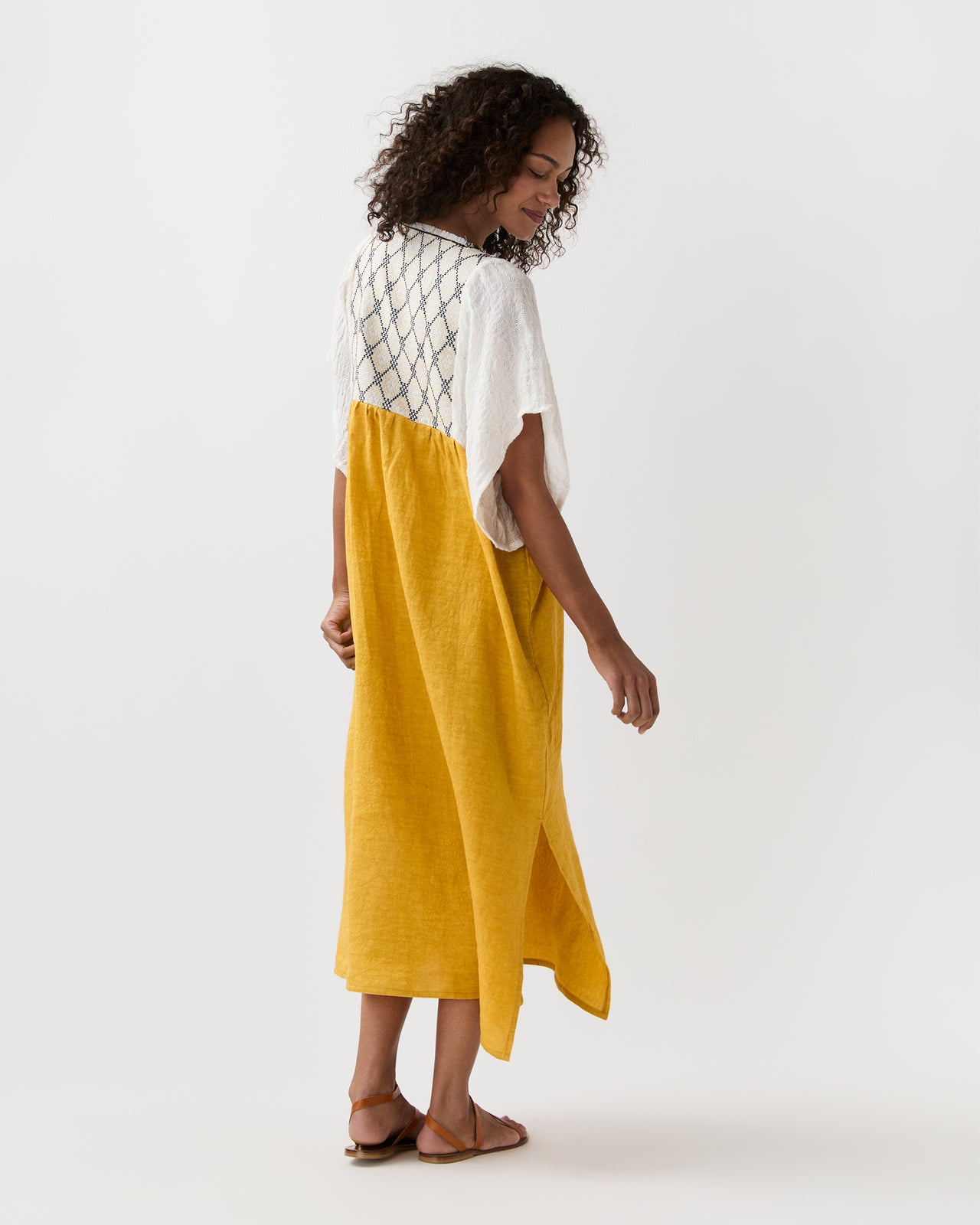 Laura Long Dress in Ocra