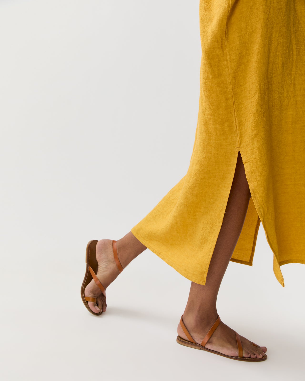 Laura Long Dress in Ocra
