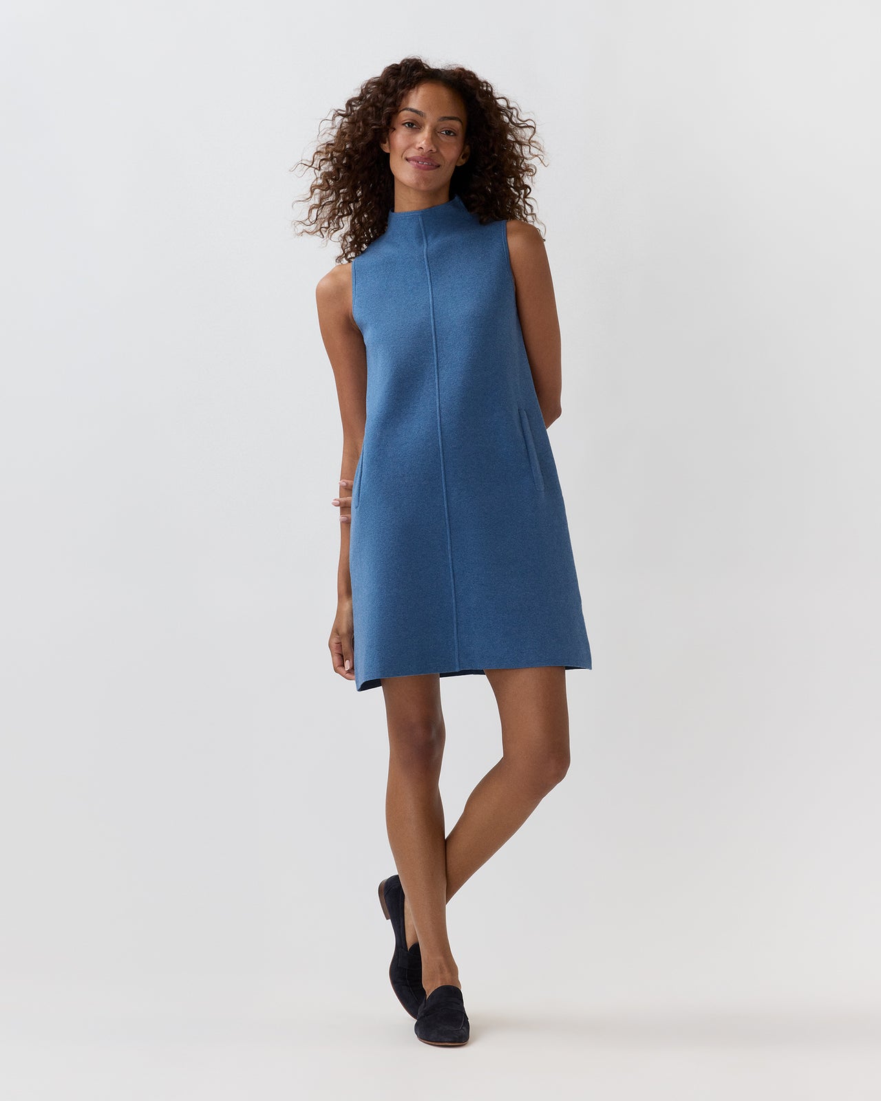 Rebel Dress in Heather Denim Cotton/Silk
