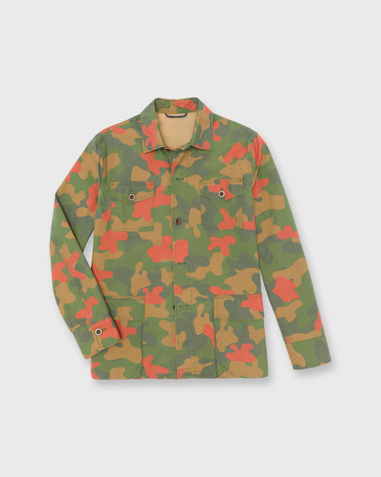 Military Jacket in Swiss Camo Dry Waxed Poplin