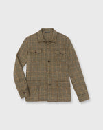 Load image into Gallery viewer, Military Jacket in Brown/Lovat/Oat Guncheck Hopsack
