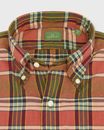 Load image into Gallery viewer, Button-Down Sport Shirt in Ginger/Green/Navy Madras
