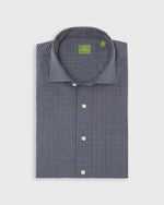 Load image into Gallery viewer, Spread Collar Sport Shirt in Blue/Navy/Yellow Check Poplin
