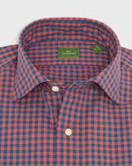 Load image into Gallery viewer, Spread Collar Sport Shirt in Red/Navy Gingham Poplin
