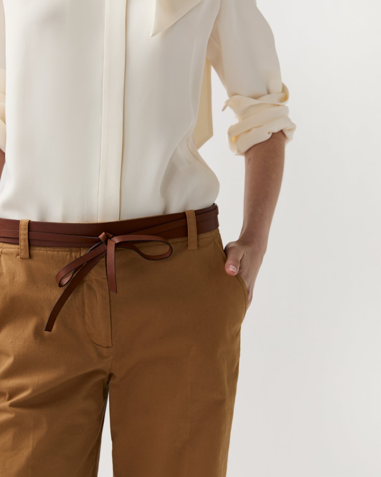 Wraparound Belt in Cognac Leather