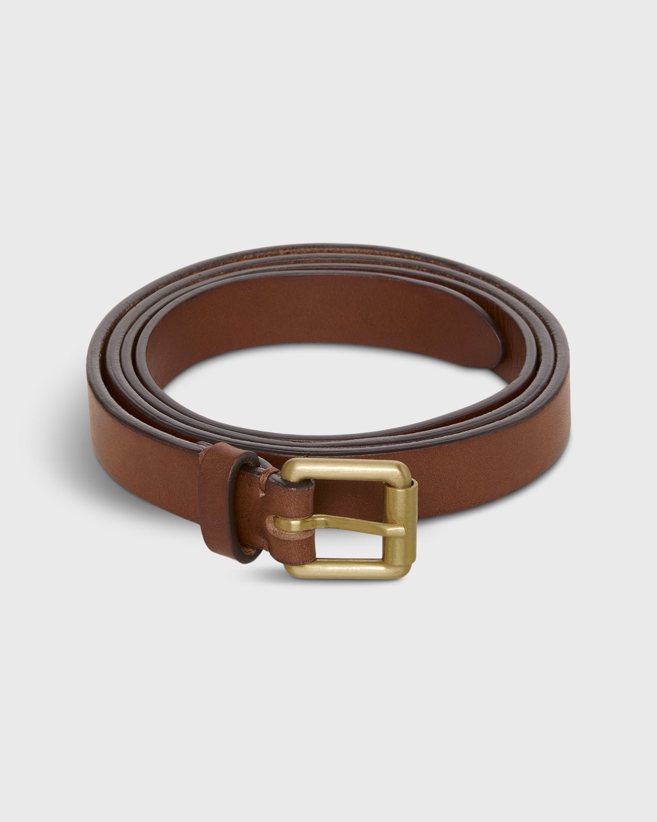 3/4" Roller Belt in Brown Leather