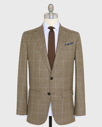 Vesper Blazer in Chocolate/Oat/Sky Glen Plaid Brushed Hopsack