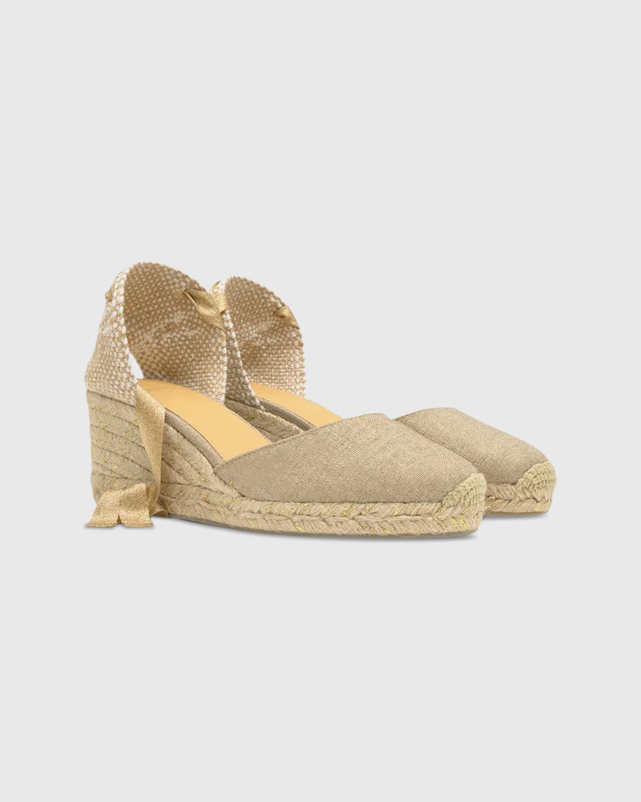 Low Carina Espadrille in Gold Canvas