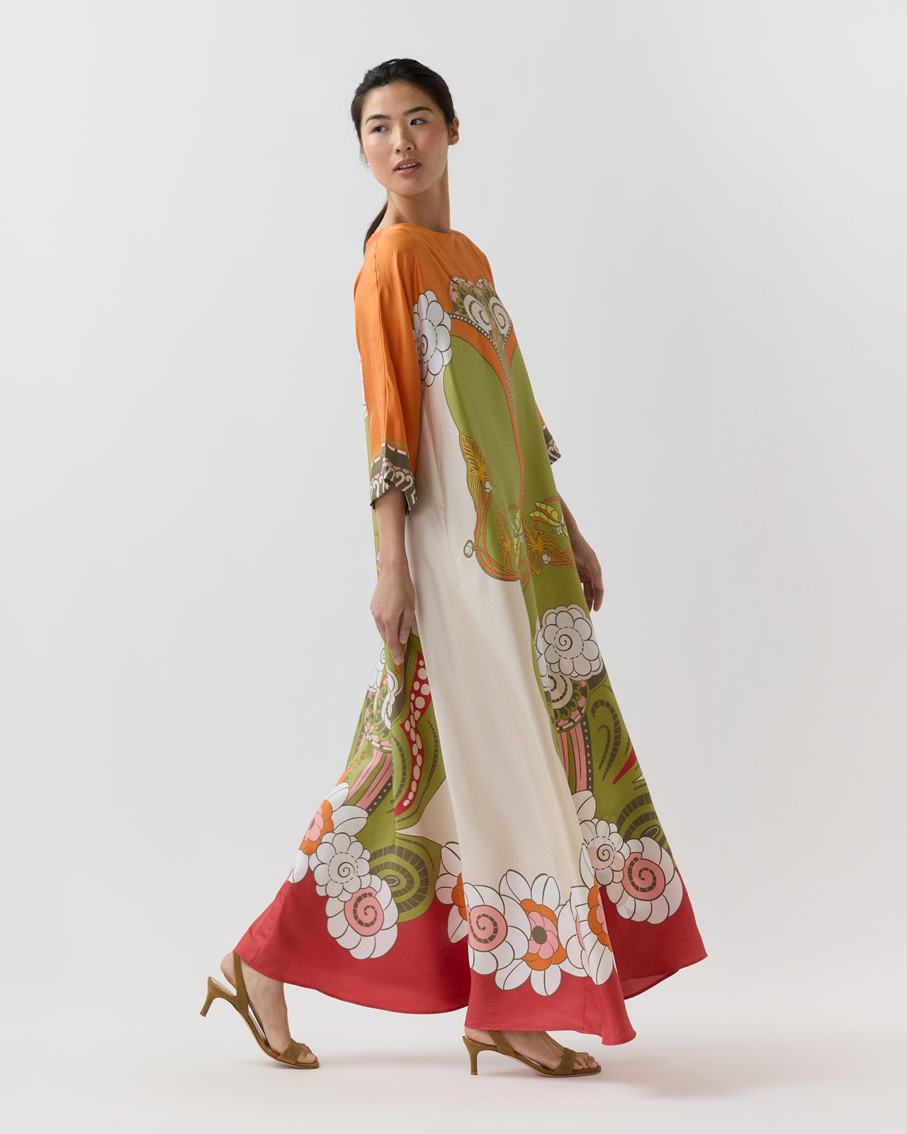 Muumuu Dress Round Neck in Ambrosia Placée