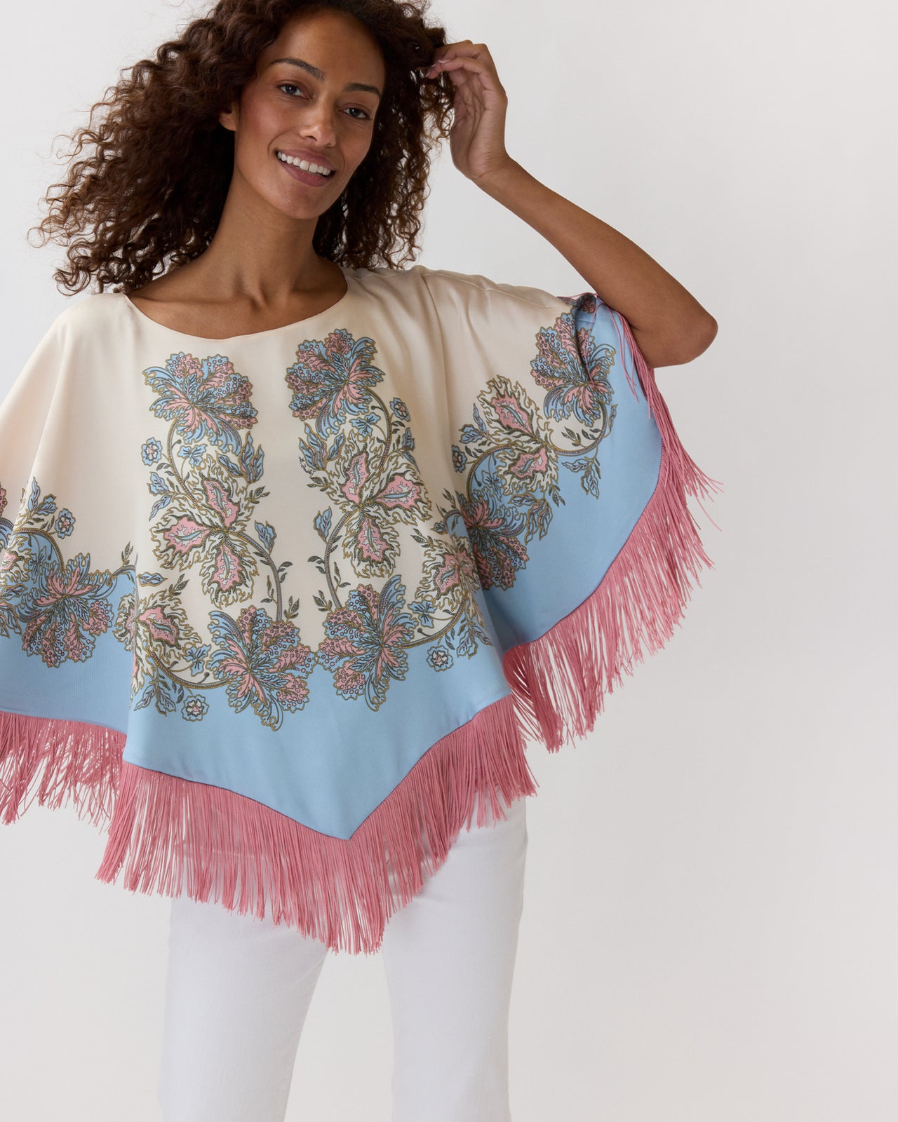 Reversible Mini Poncho Top in Swathe Placée