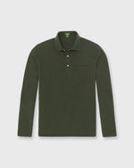 Load image into Gallery viewer, Long-Sleeved Polo in Heather Olive Pima Pique

