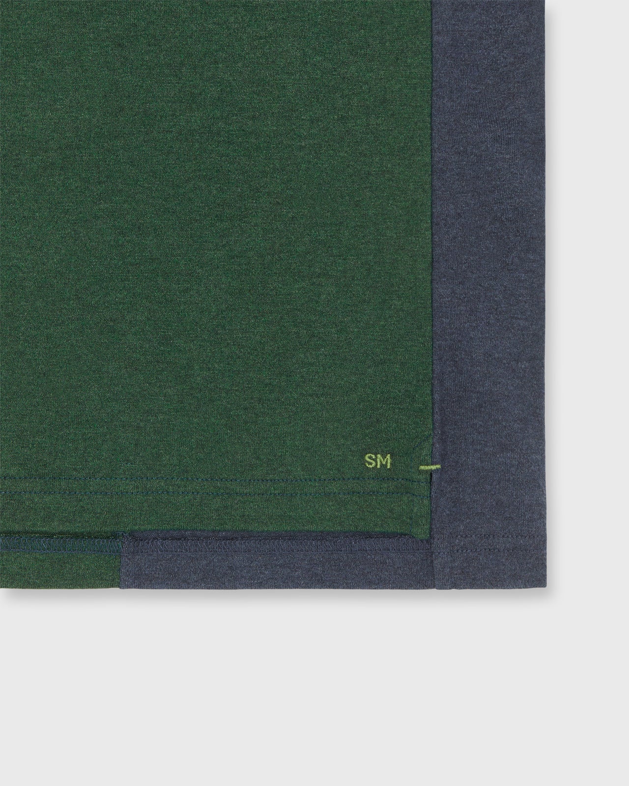 Rugby Shirt in Heather Forest/Heather Denim Pima Jersey