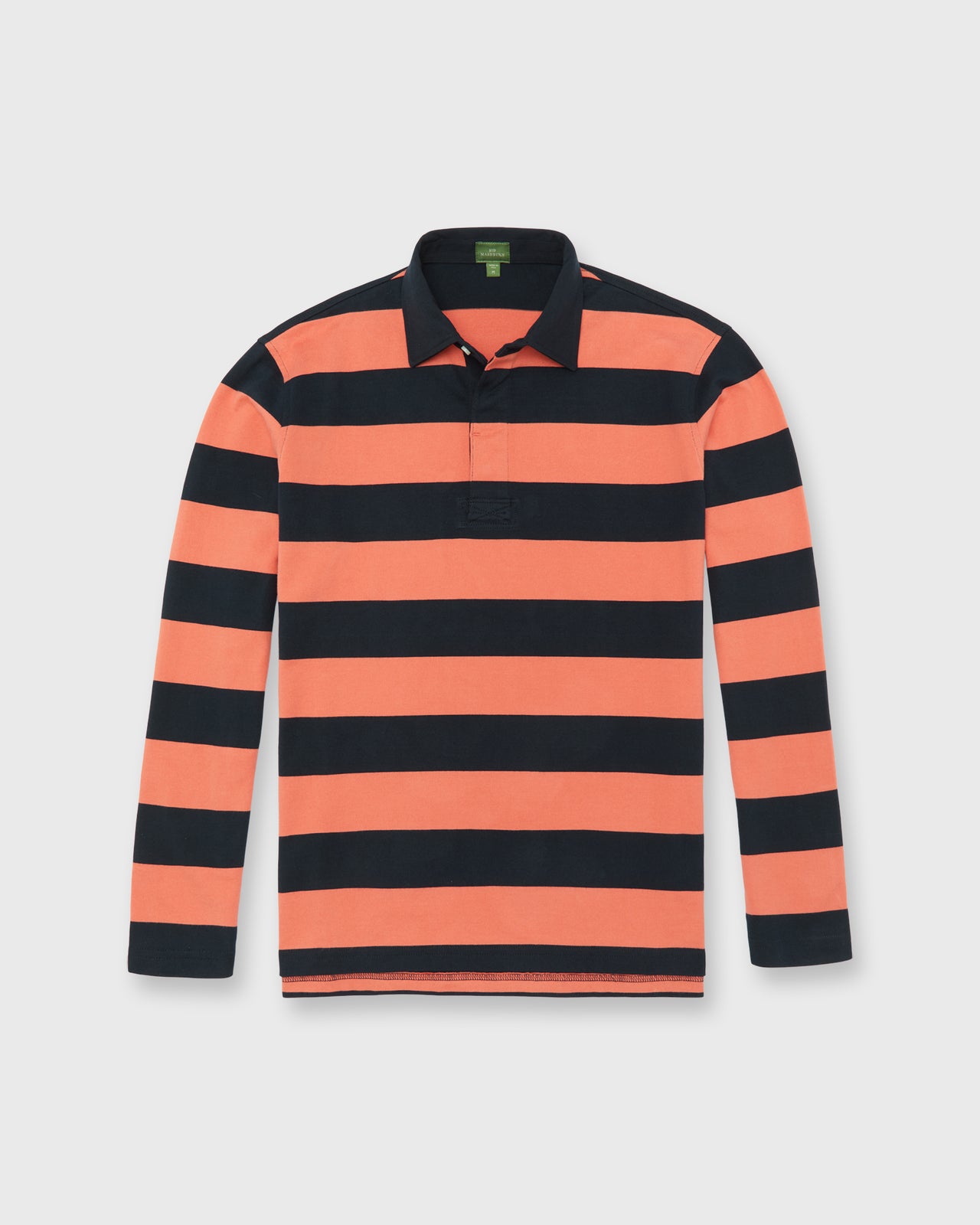 Rugby Shirt in Navy/Persimmon Pima Jersey