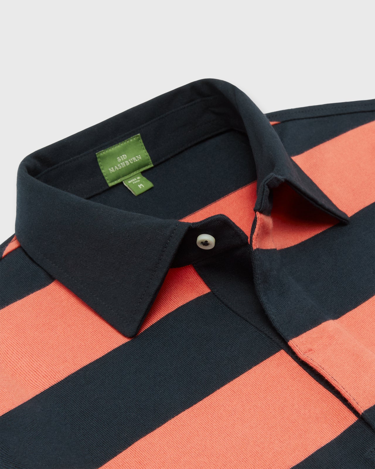 Rugby Shirt in Navy/Persimmon Pima Jersey