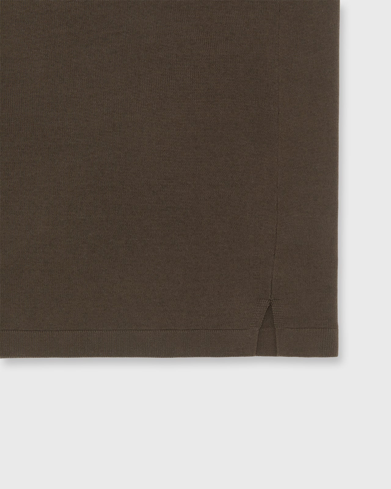 Long-Sleeved Rally Polo Sweater in Chocolate Cotton