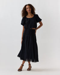 Alice Midi Skirt in Noir