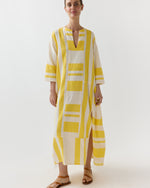 Load image into Gallery viewer, Fana V Neck Caftan in Mezimuri Yellow

